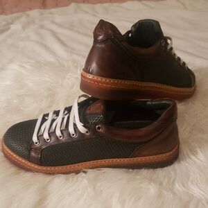Men's DiBianco Brown and Black Dress Sneakers